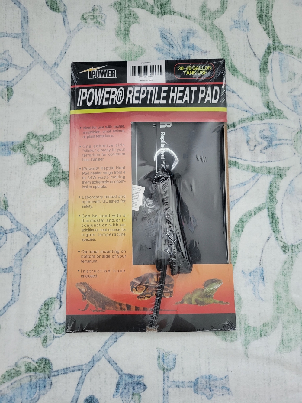 Black Reptile Heat Pad - Reliable Terrarium Heating